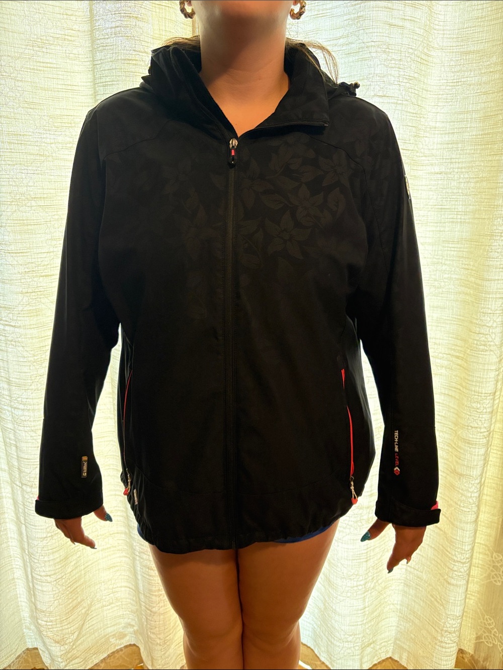 Black Women's  Killtec Lightweight Hooded Jacket Level 3